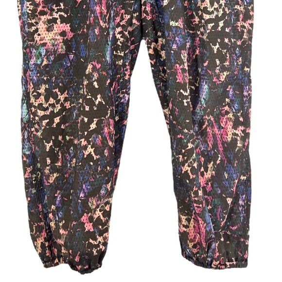 Lululemon Om Pant Pull On Fold Over Pants Floral Sport Black Size 10 Pre-Loved - Picture 5 of 6